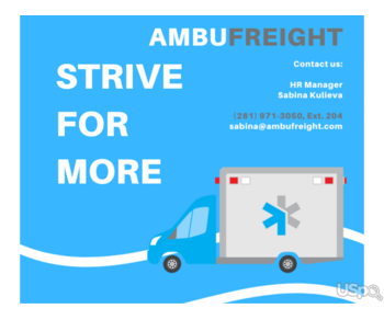 Ambufreight Inc приглашает к сотрудничеству водителей!