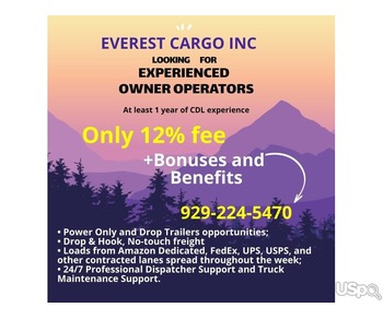 Everest Cargo Inc приглашает на работу водителей, Class A CDL
